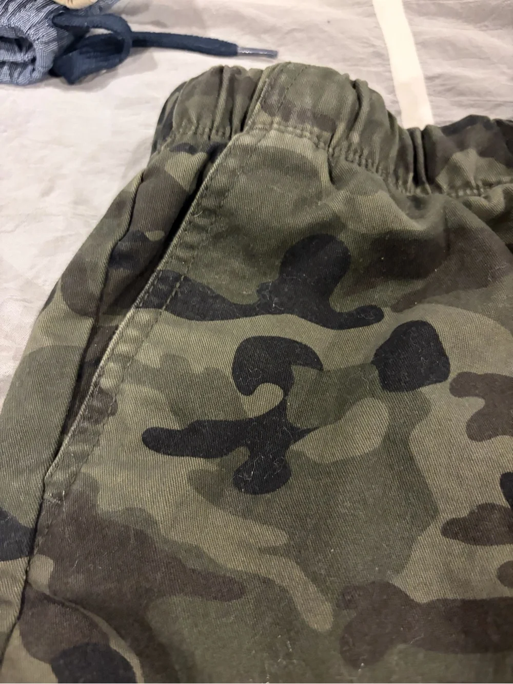 Old Navy Boys Cargo & Chambray Shorts Trio - Camo, Khaki, Blue